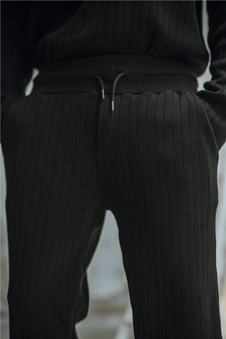 Ribanalı Comfort Pantolon Siyah