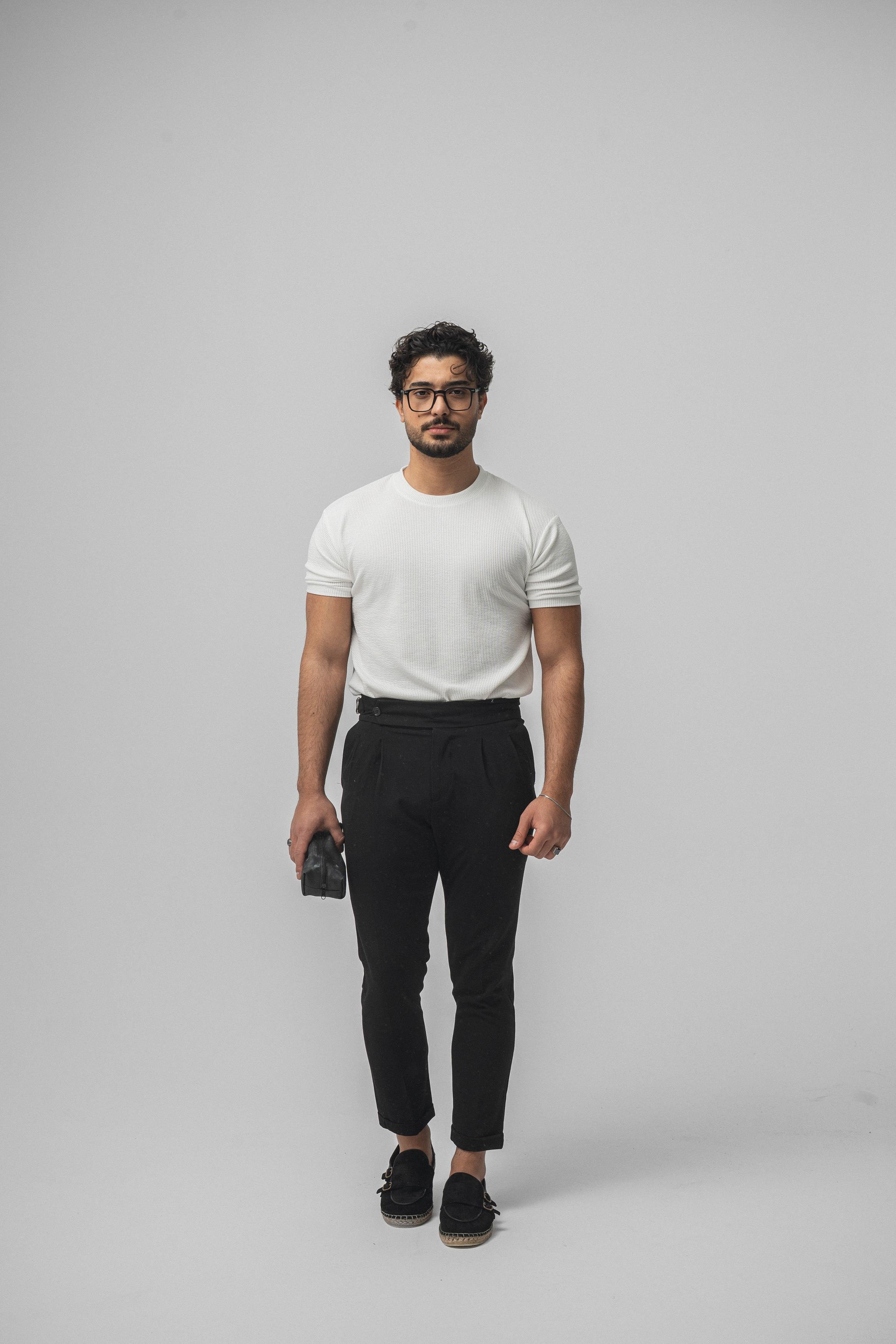 Ribbed Slim Fit T-Shirt Beyaz