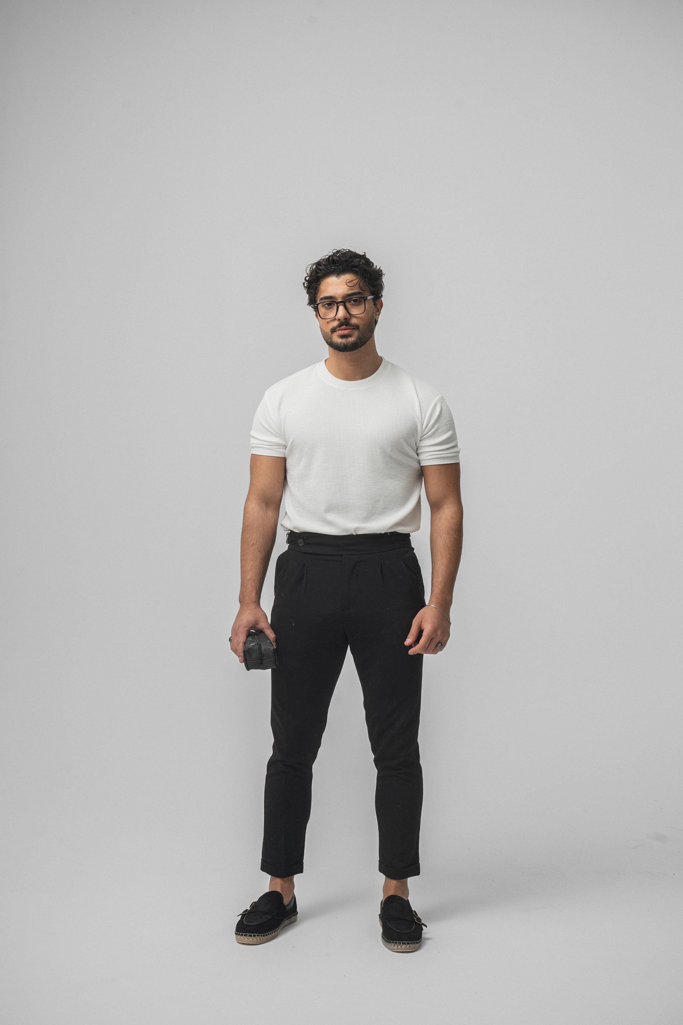 Ribbed Slim Fit T-Shirt Beyaz
