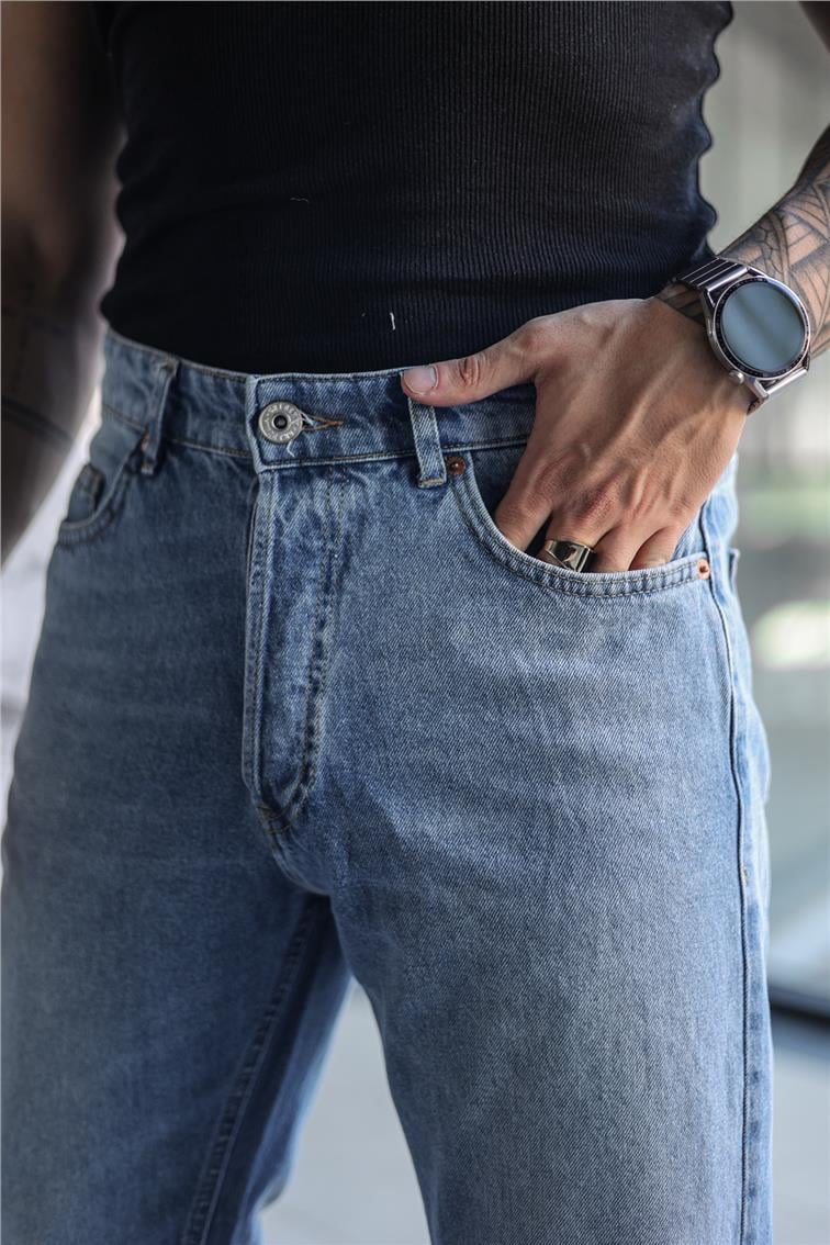 Rinse Yıkamalı Mom Jean Açık Mavi