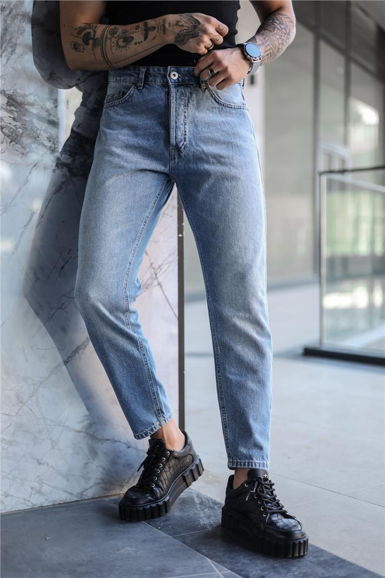 Rinse Yıkamalı Mom Jean Açık Mavi