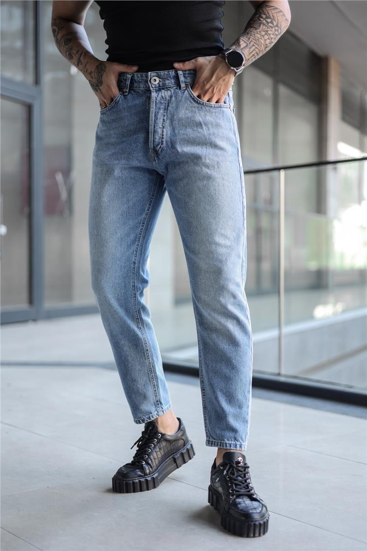 Rinse Yıkamalı Mom Jean Açık Mavi