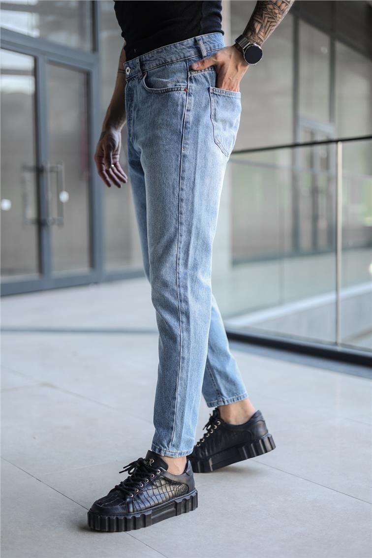 Rinse Yıkamalı Mom Jean Açık Mavi