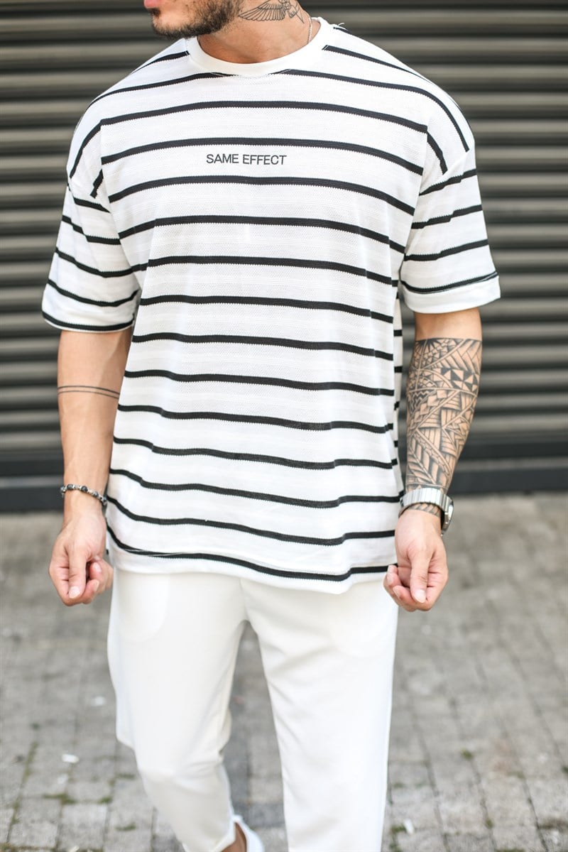 Same Effect Ön İşlemeli T-Shirt