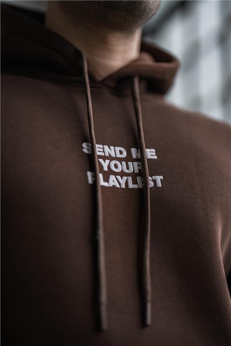 SEND ME PLAYLIST Oversize Sweatshirt Kahve