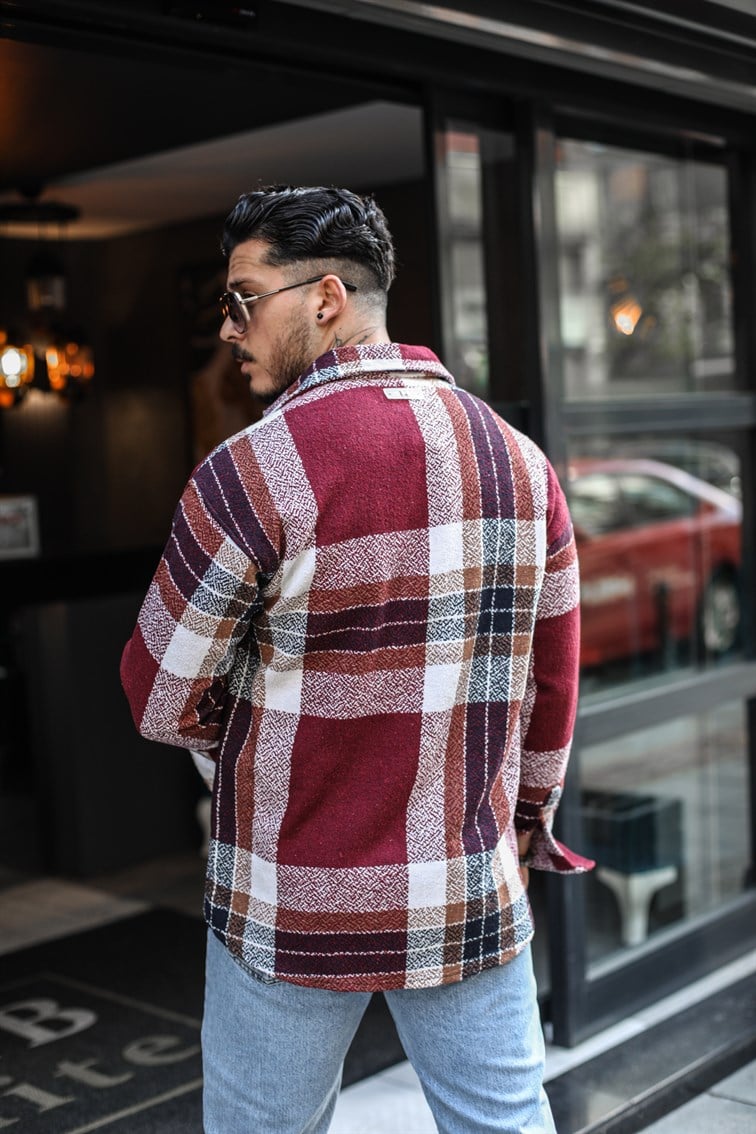 Şeritli Oduncu Oversize Gömlek