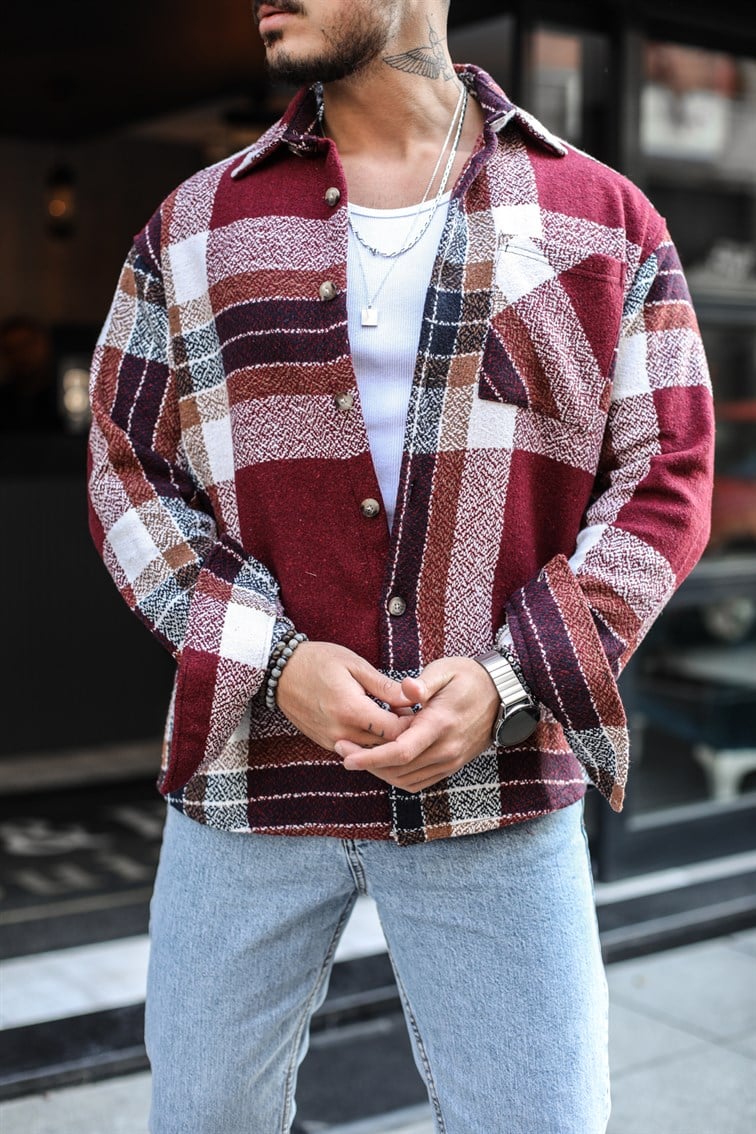 Şeritli Oduncu Oversize Gömlek