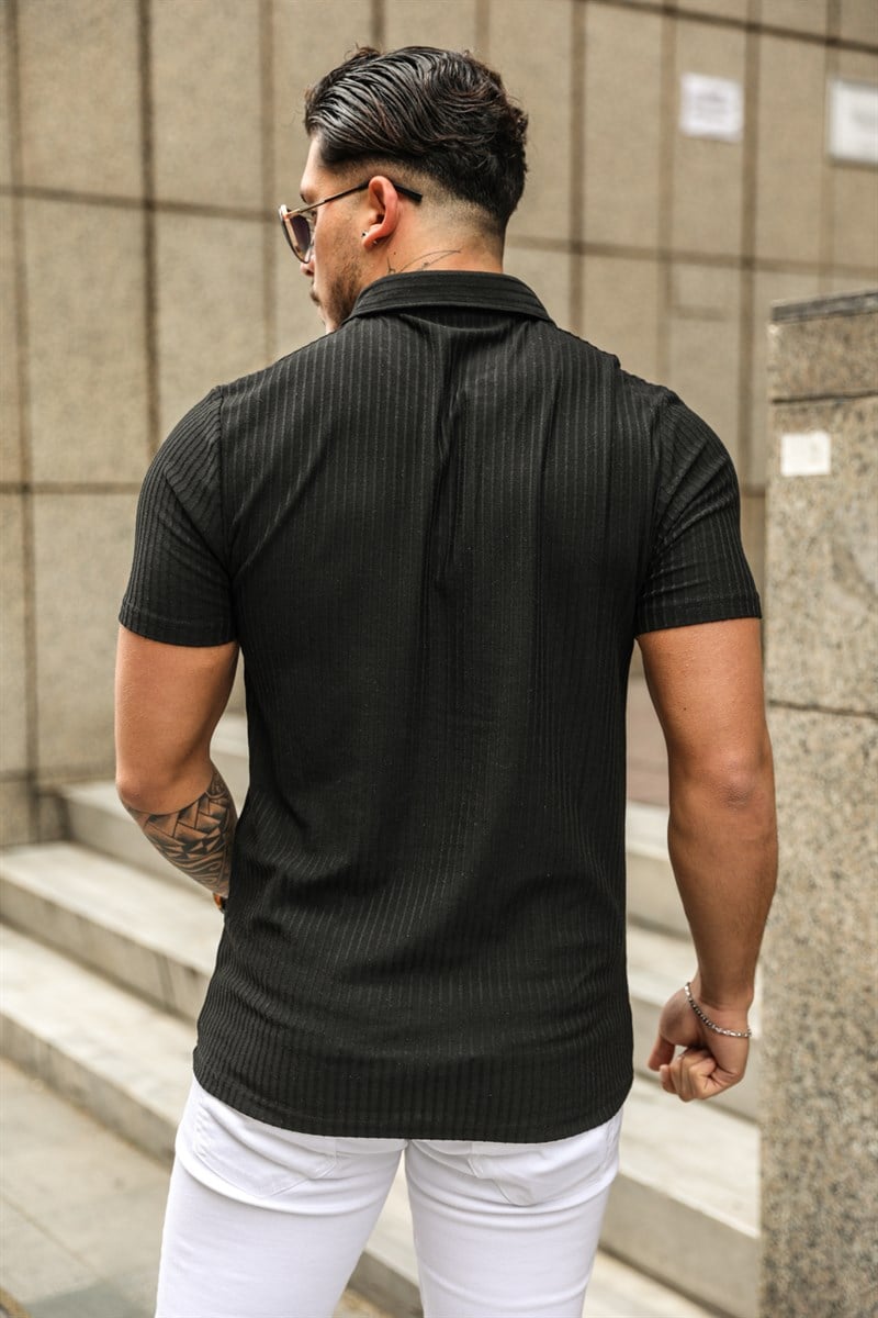 Şeritli Polo yaka T- shirt