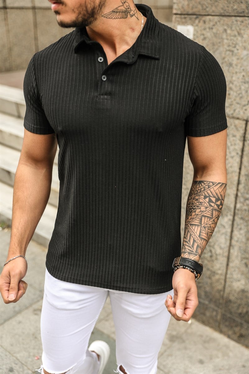 Şeritli Polo yaka T- shirt
