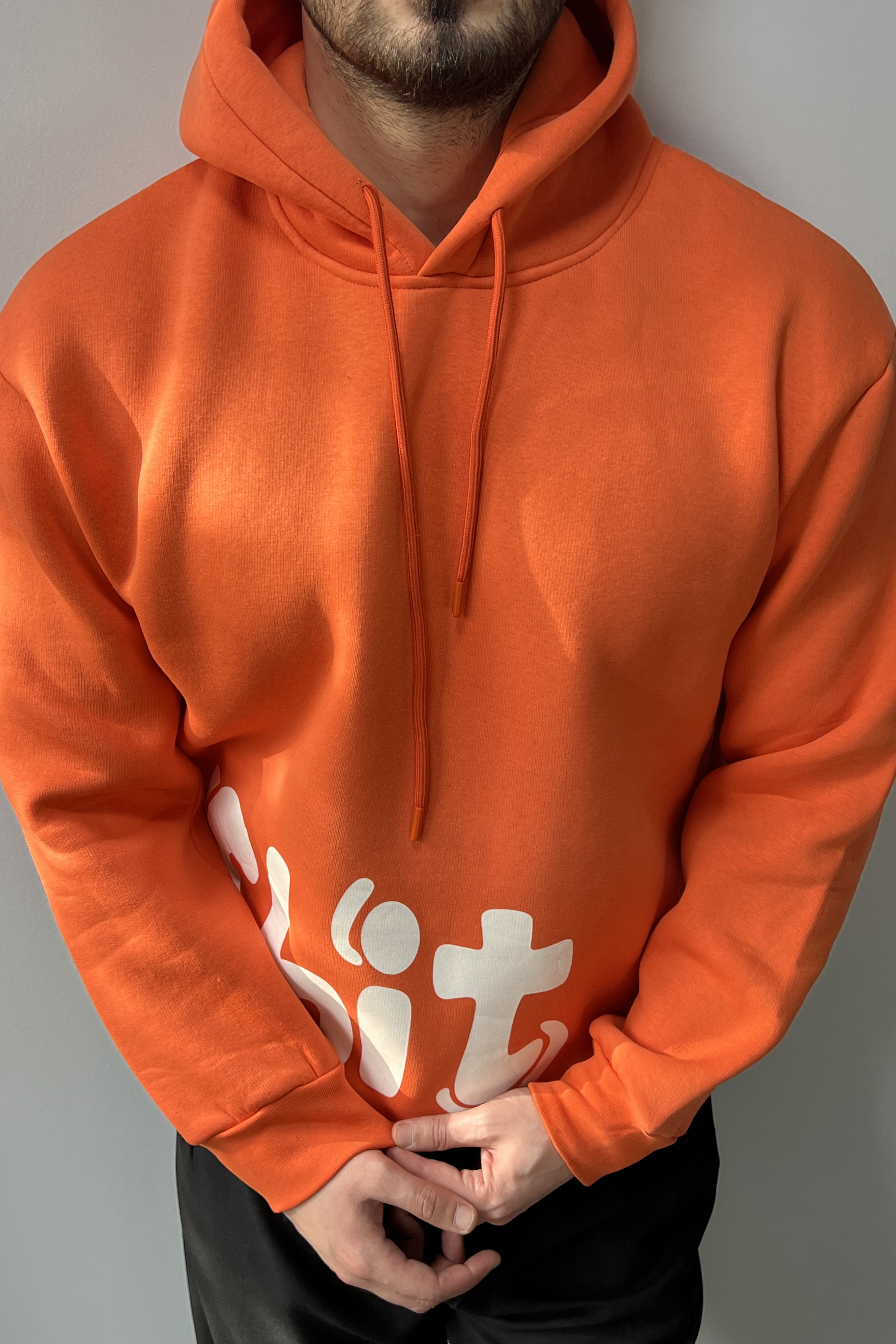 Shit Baskılı Sweathirt Turuncu