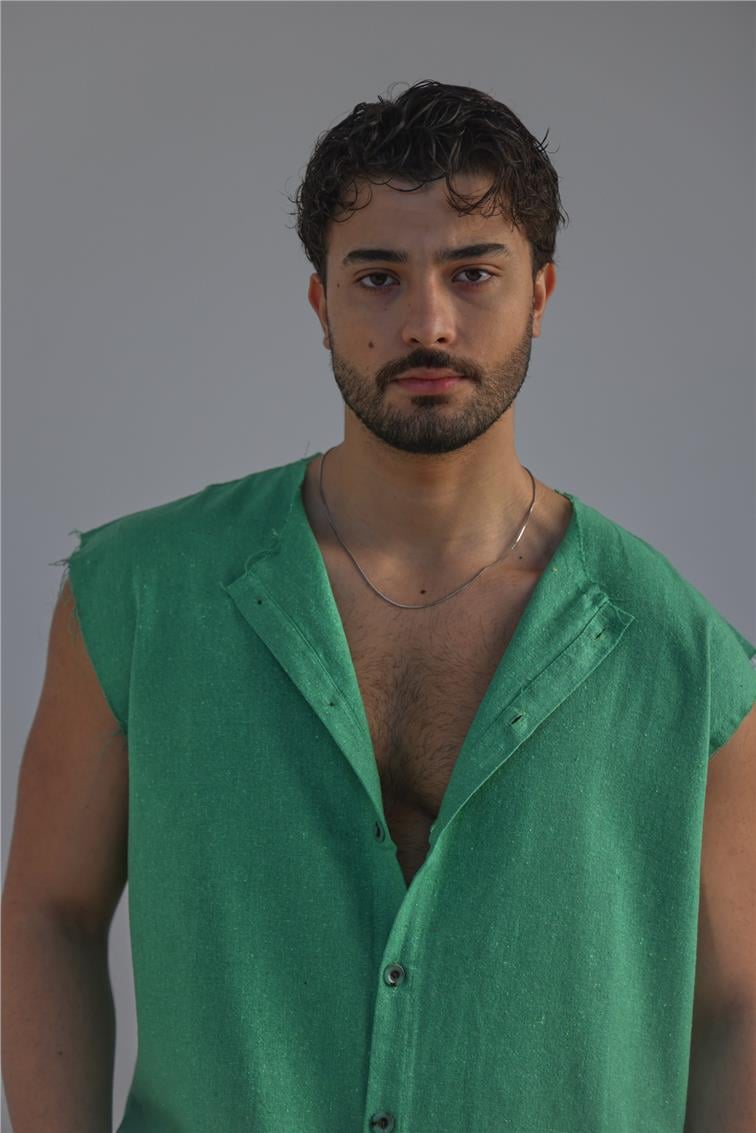 Sıfır Kol Oversize Gömlek Yeşil