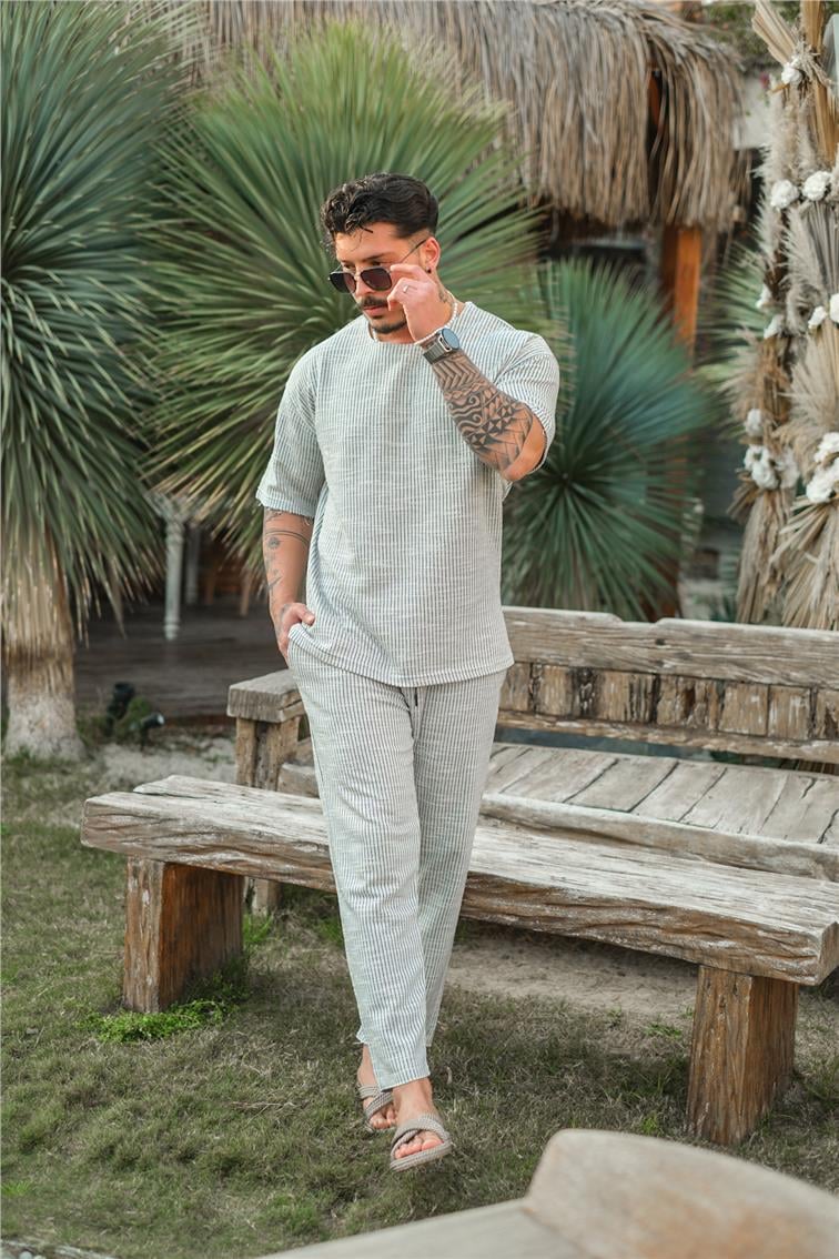 Şile Bezi Oversize Takım Beyaz