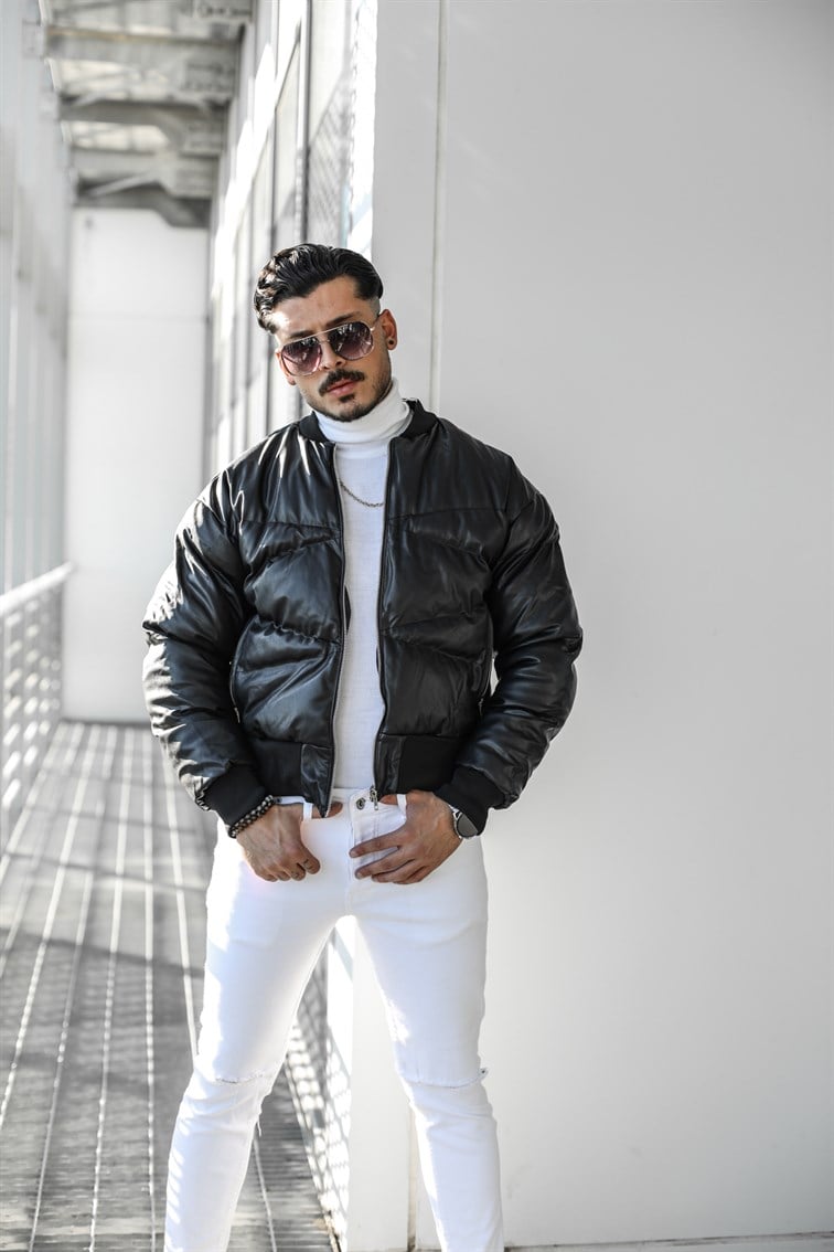 Şişme Bomber Deri  Special Mont