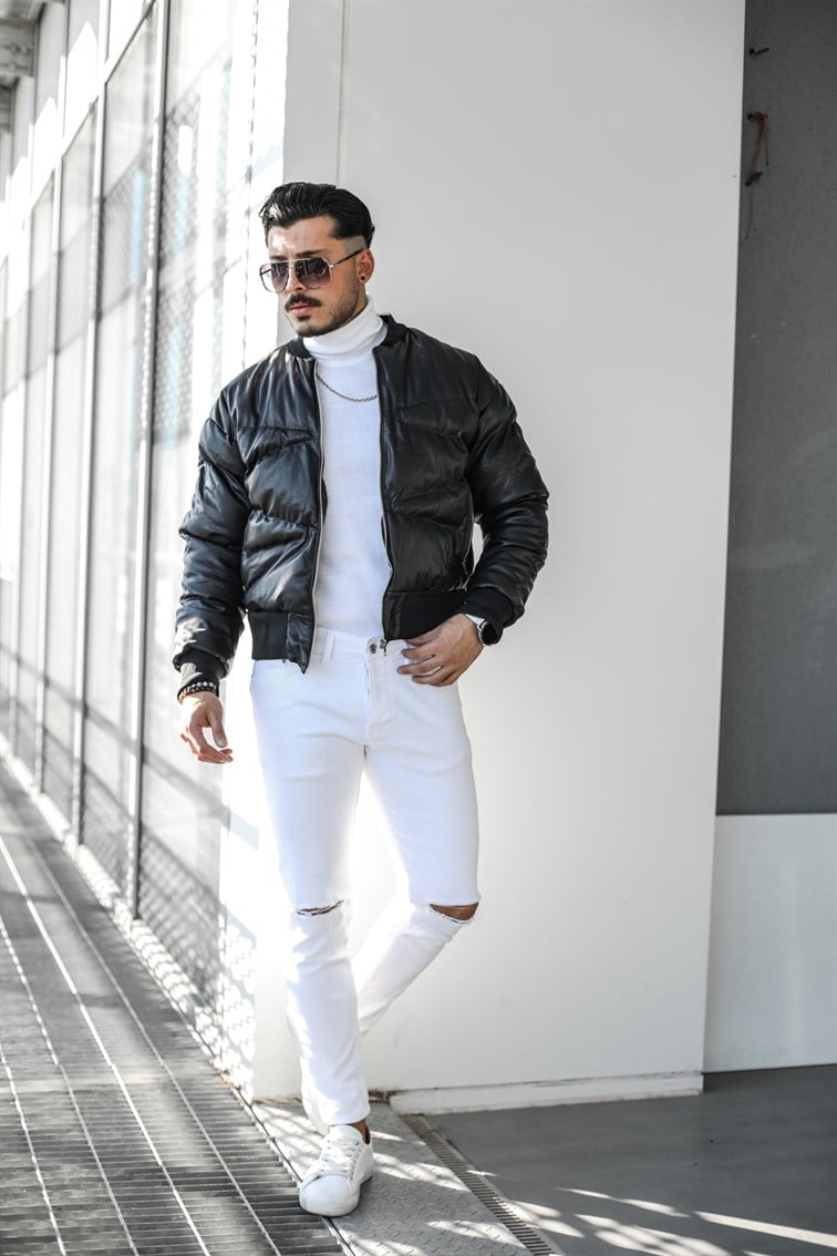 Şişme Bomber Deri  Special Mont