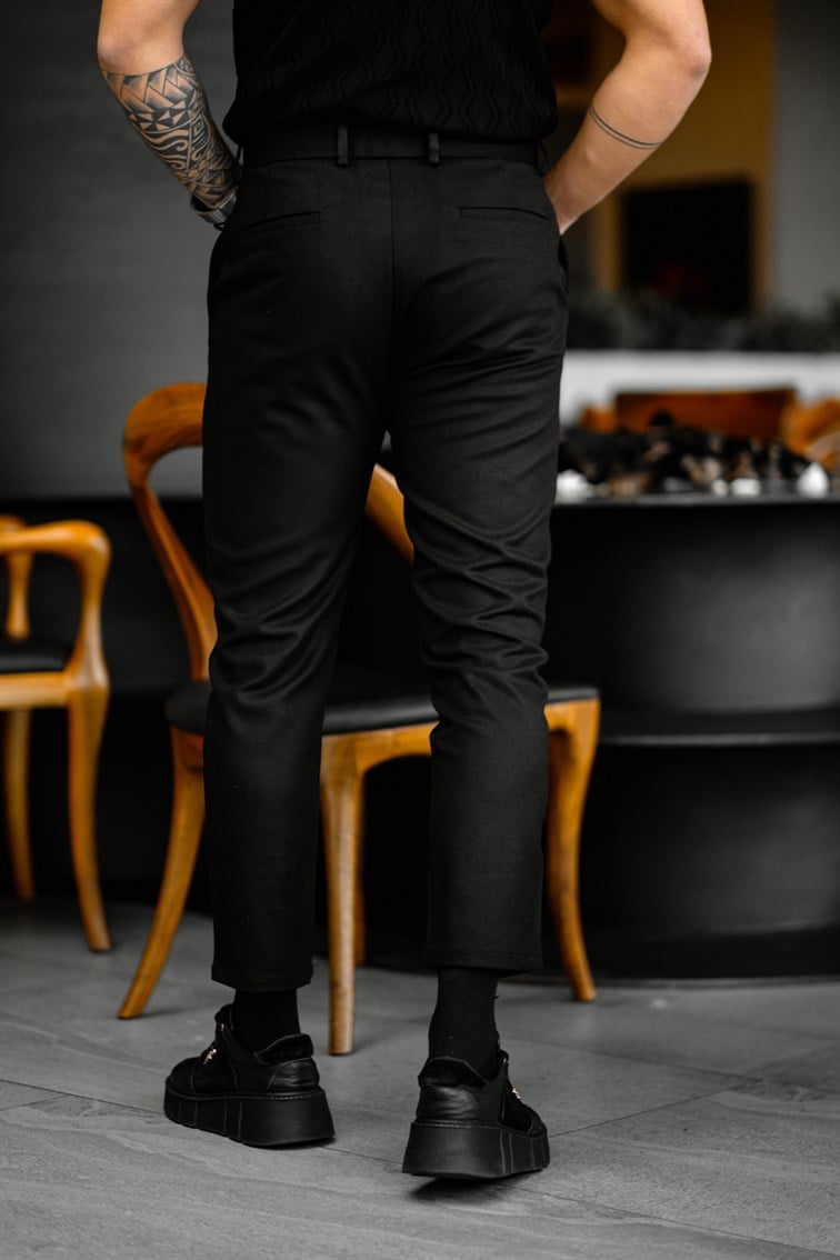 Siyah Office Boy Pantolon