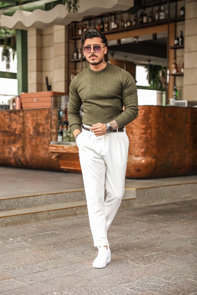 Slim Fit Triko Basıc Kazak