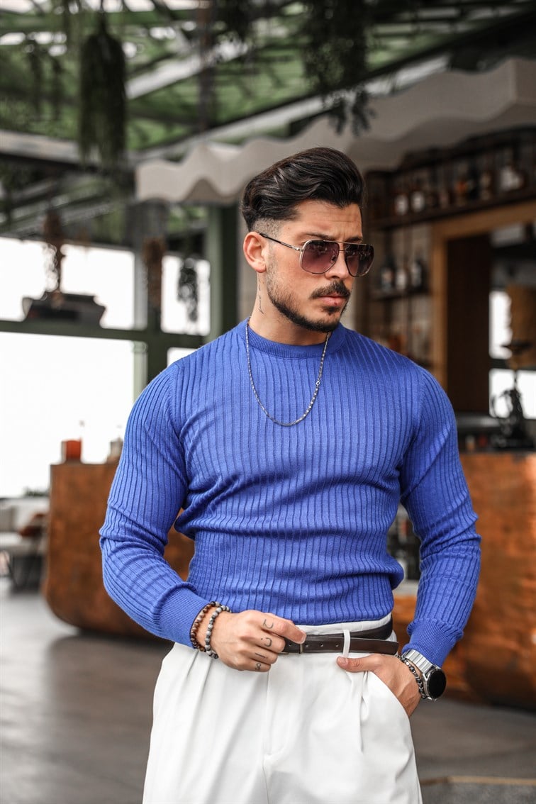 Slim Fit Triko Basıc Kazak