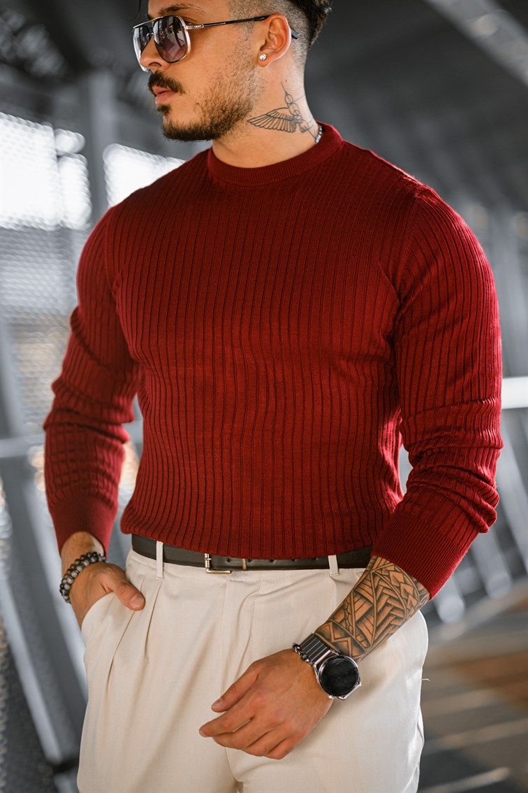 Slim Fit Triko Basıc Kazak