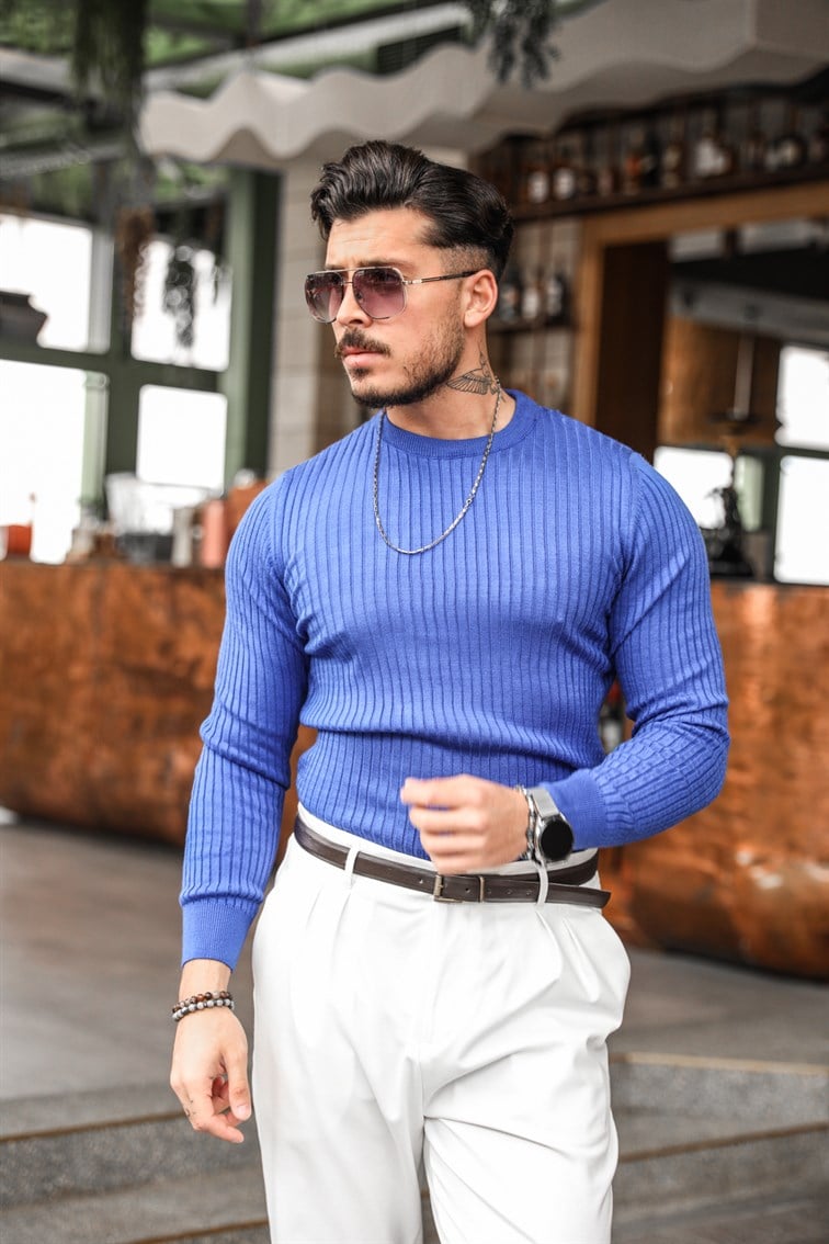 Slim Fit Triko Basıc Kazak