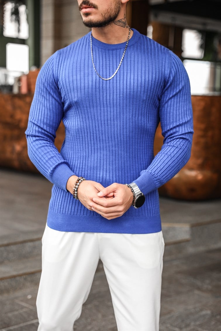 Slim Fit Triko Basıc Kazak