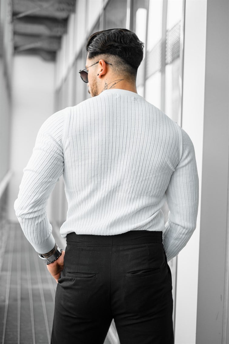 Slim Fit Triko Basıc Kazak