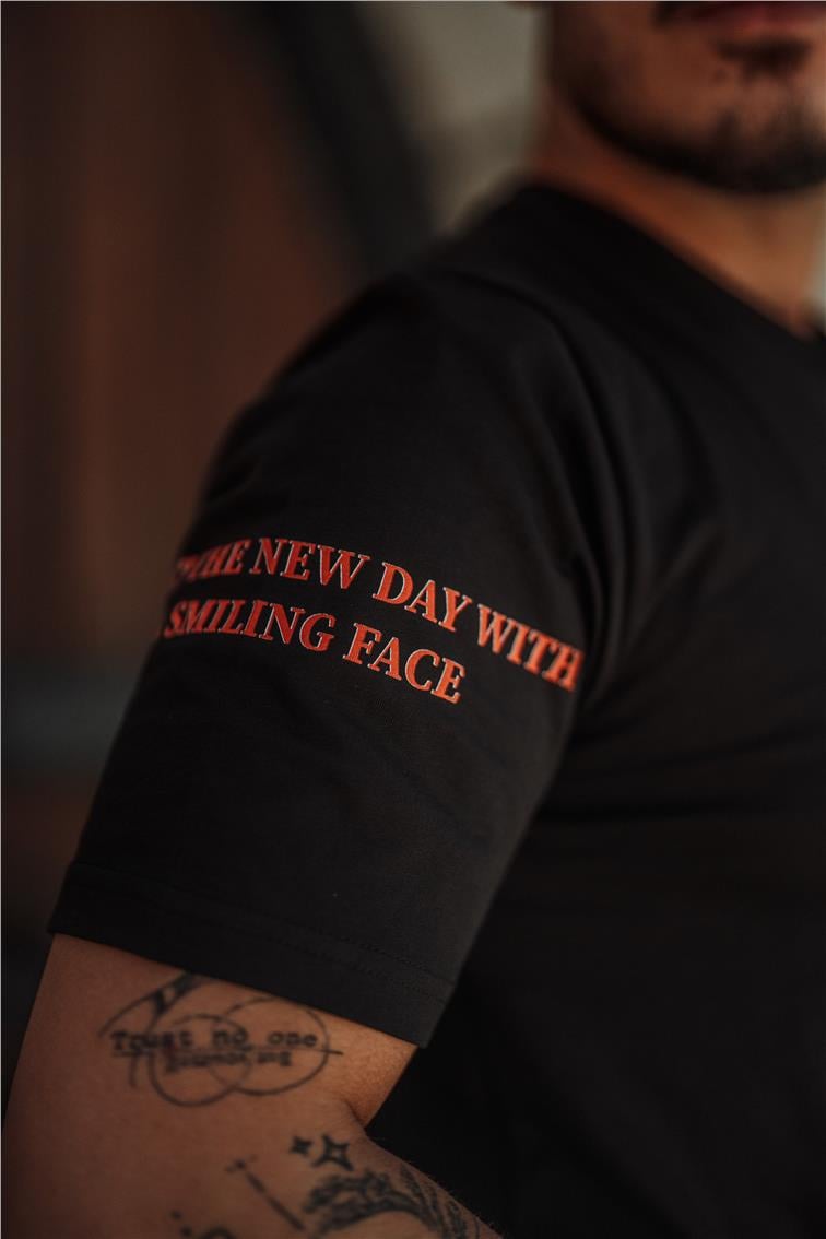 SMILE FOREVER Oversize T-Shirt Siyah