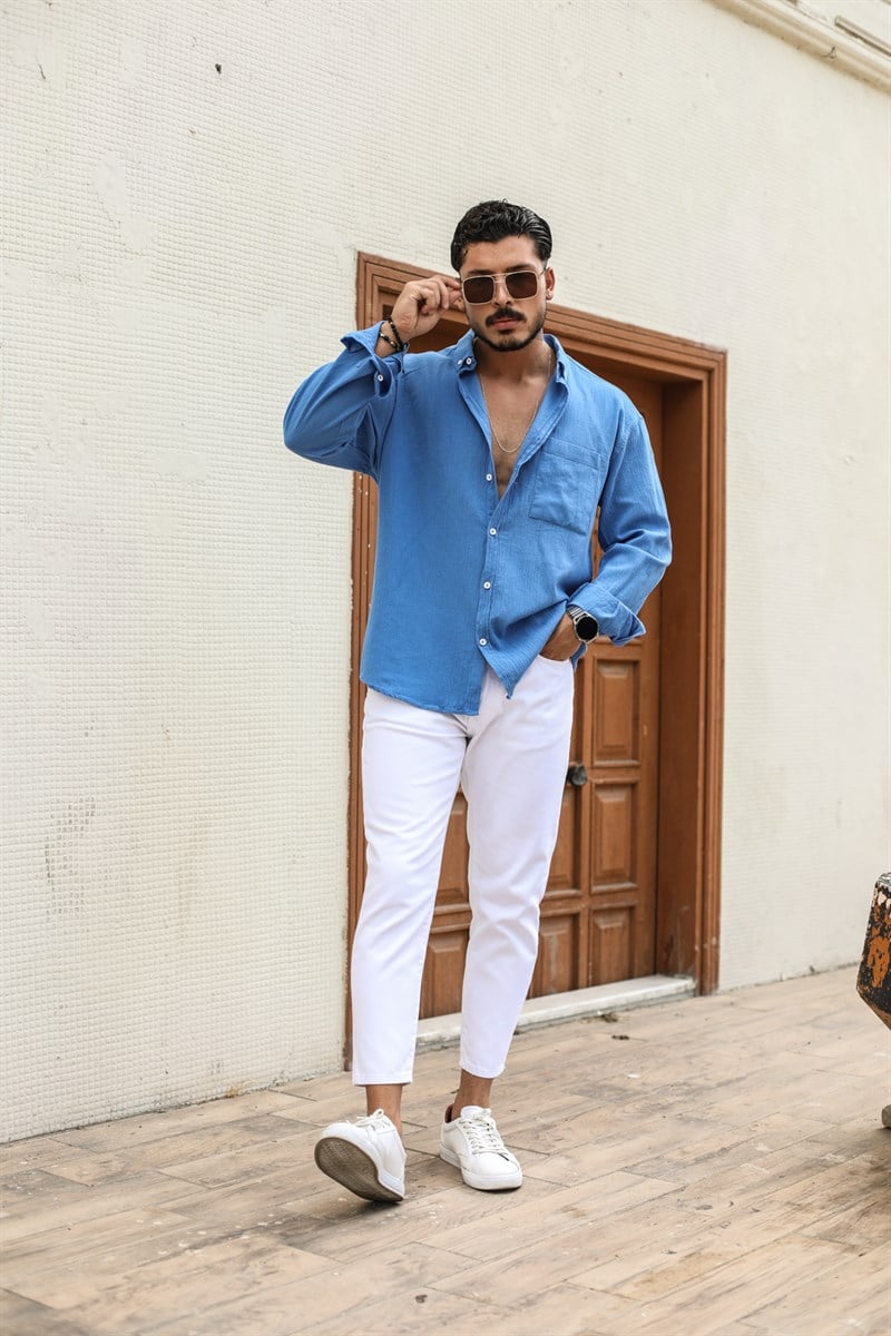 Tek Cepli Uzun Kollu Oversize Gömlek