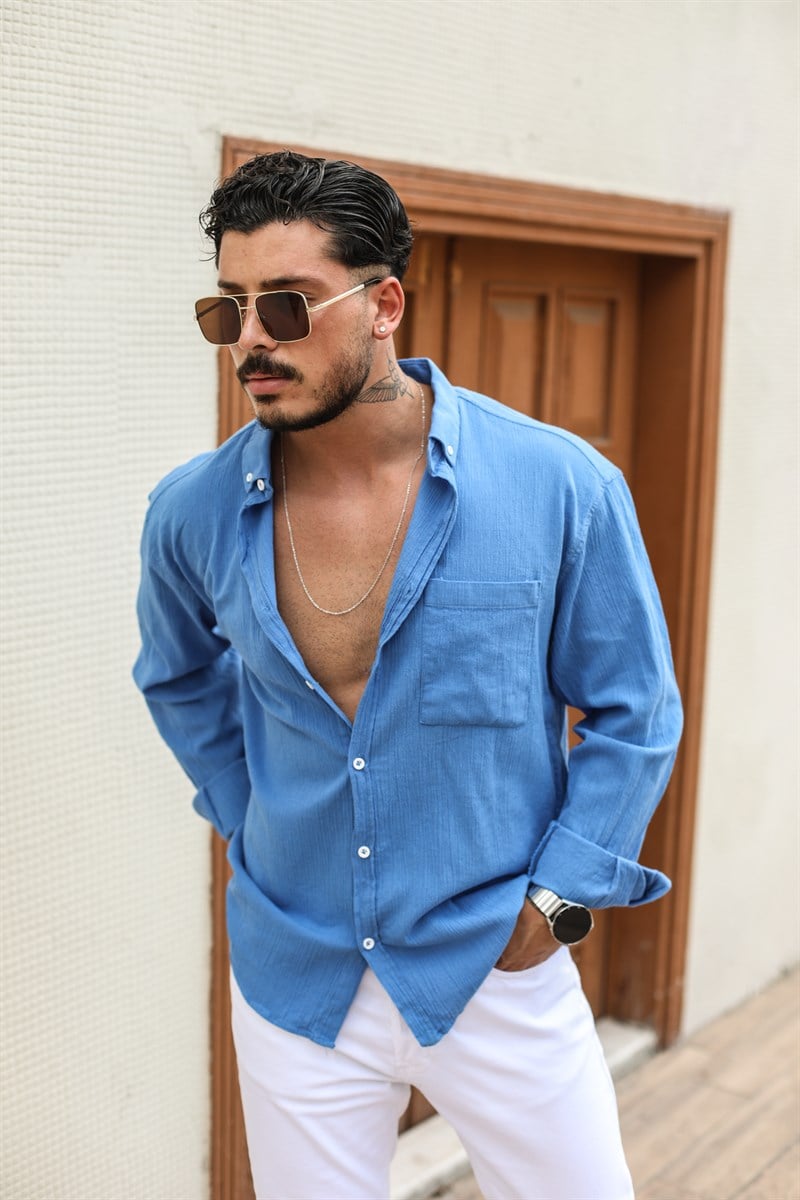 Tek Cepli Uzun Kollu Oversize Gömlek