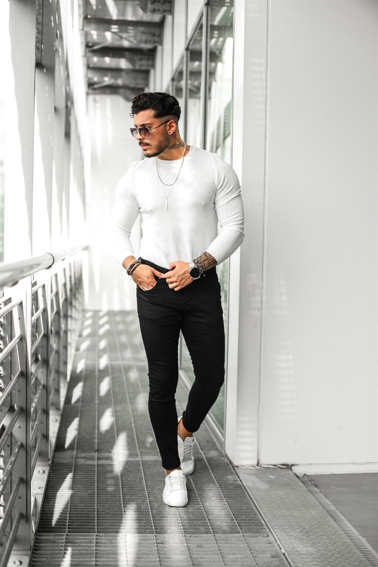 Uzun Kollu Basıc Triko Sweatshirt