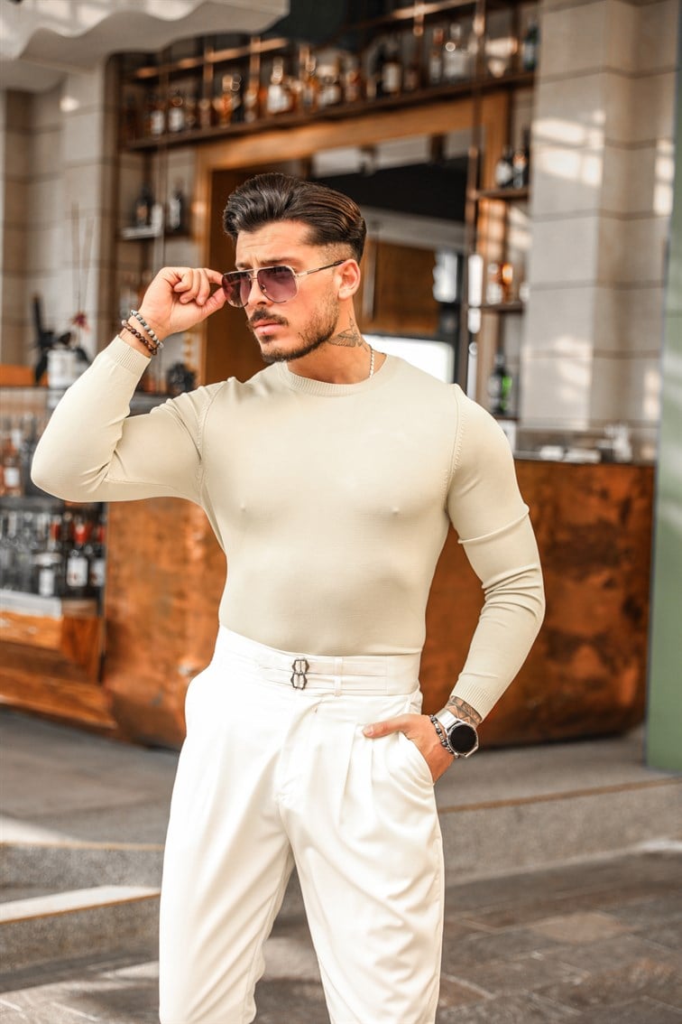 Uzun Kollu Basıc Triko Sweatshirt