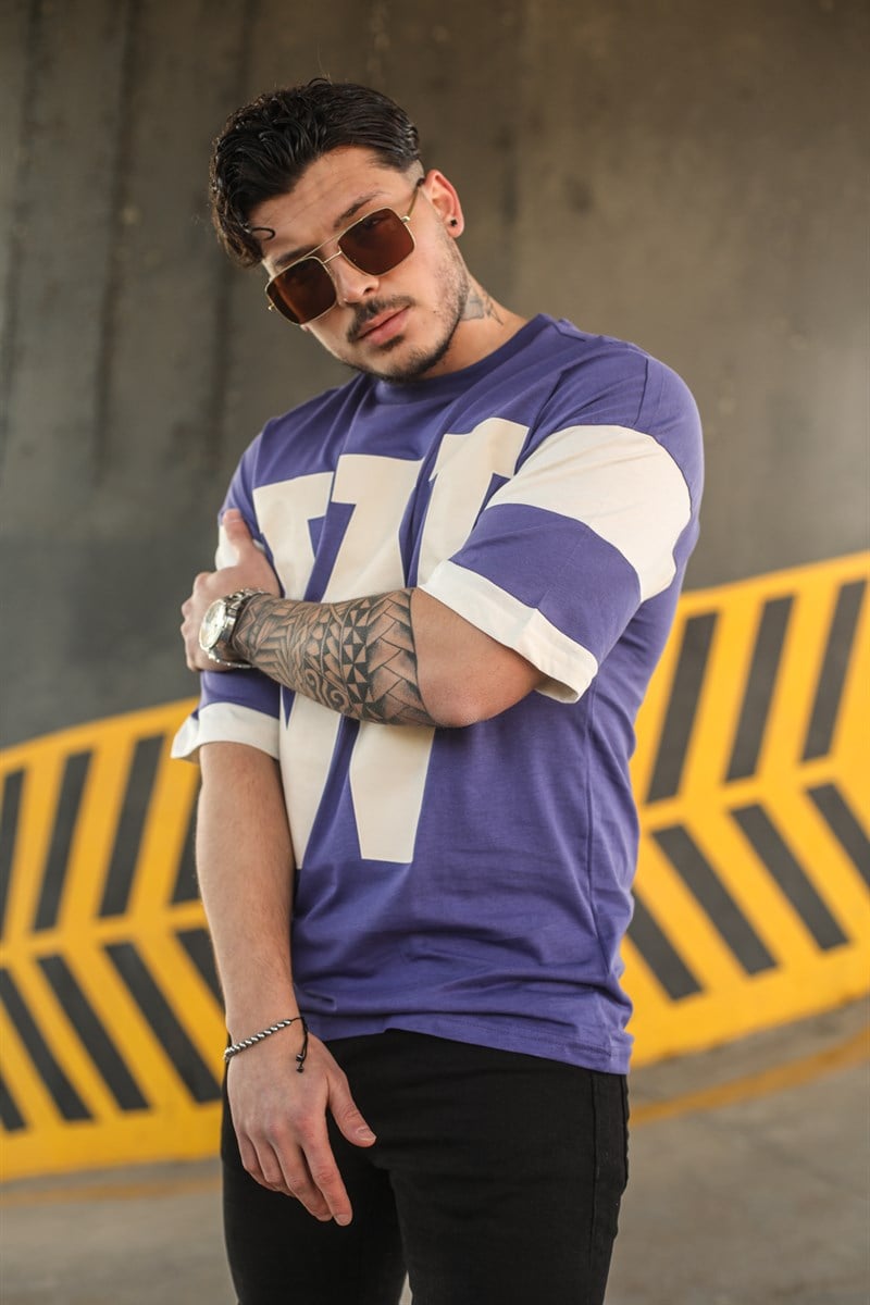 W Baskılı Oversize T-Shirt