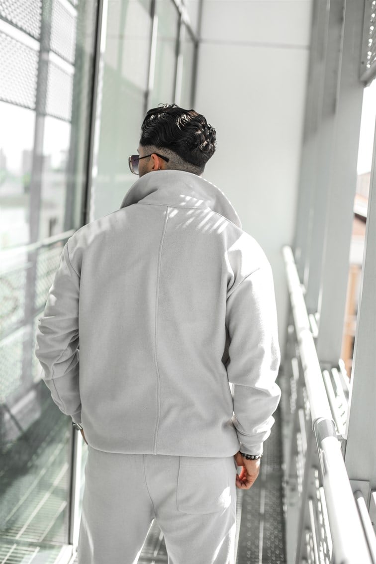Yarım Fermuarlı Pamuklu Oversize Sweatshirt