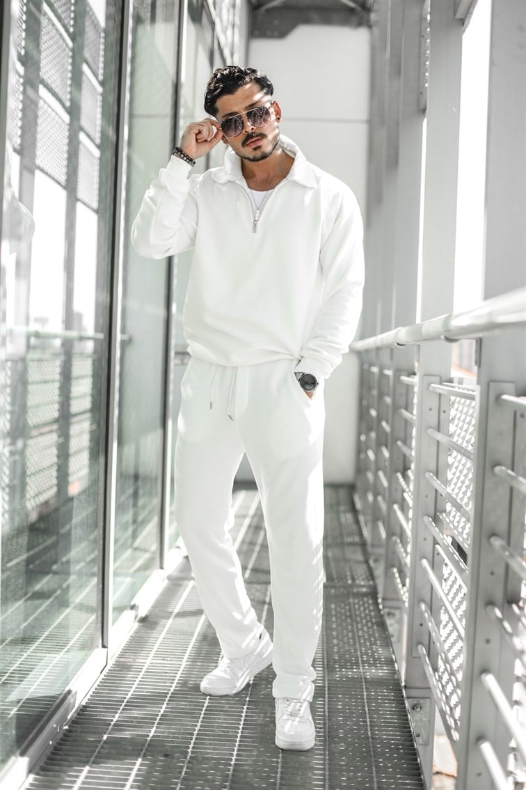 Yarım Fermuarlı Pamuklu Oversize Sweatshirt