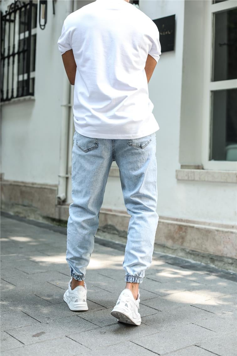 Yıkamalı Basic Jogger Jean Kar Yıkamalı Mavi