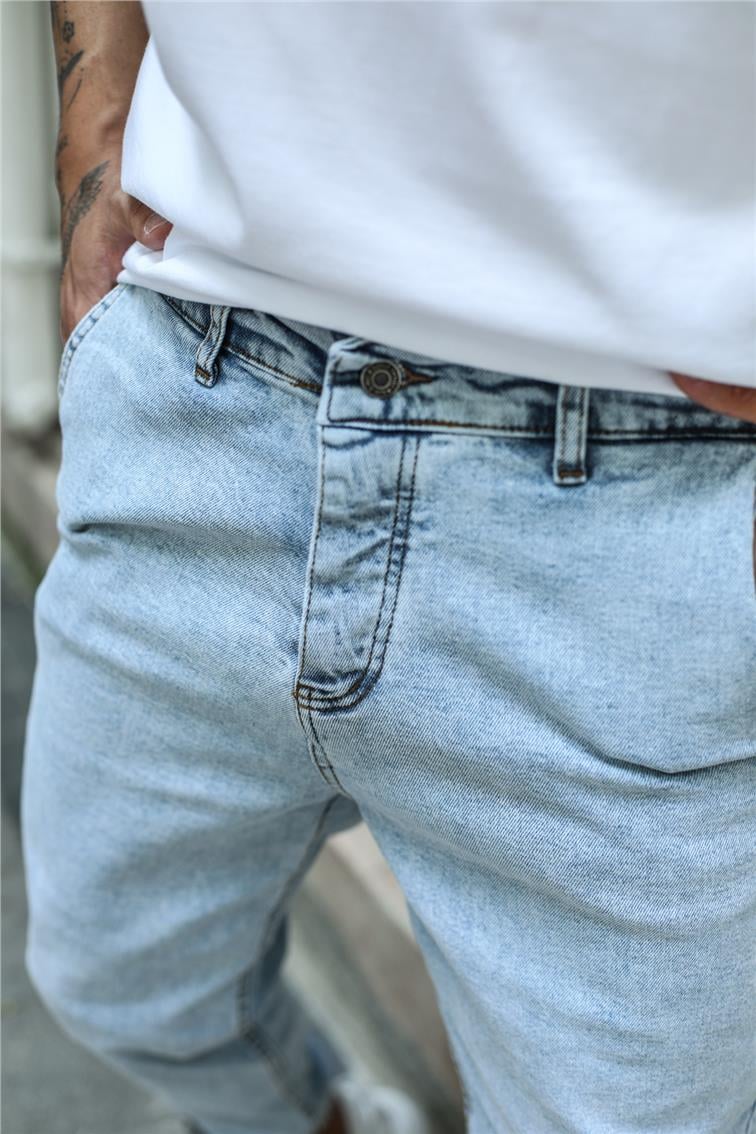 Yıkamalı Basic Jogger Jean Kar Yıkamalı Mavi