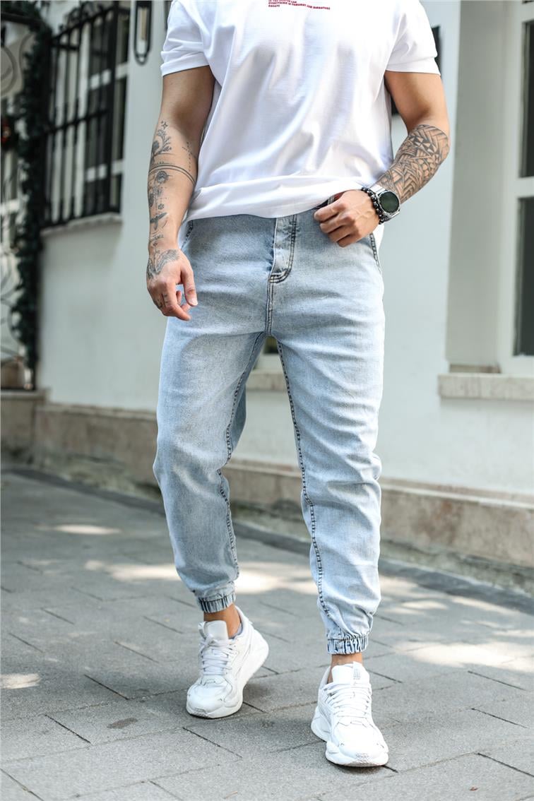 Yıkamalı Basic Jogger Jean Kar Yıkamalı Mavi