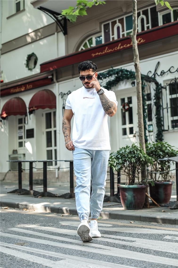 Yıkamalı Basic Jogger Jean Kar Yıkamalı Mavi