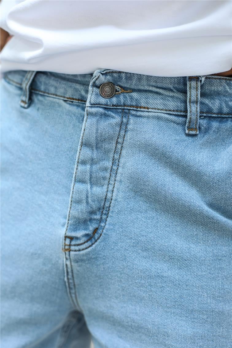 Yıkamalı Basic Jogger Jean Mavi