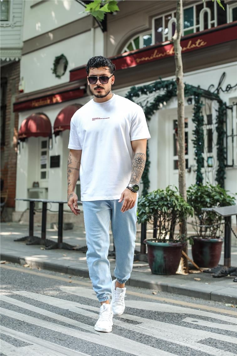 Yıkamalı Basic Jogger Jean Mavi