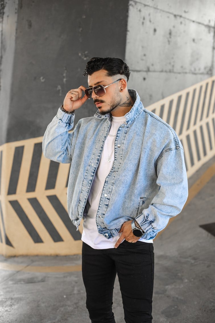 Yıkamalı Oversize Kot Ceket