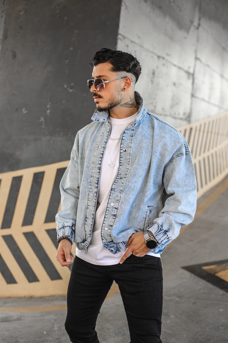 Yıkamalı Oversize Kot Ceket