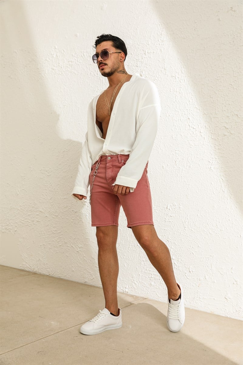 Zincir Detaylı Basic jean Şort
