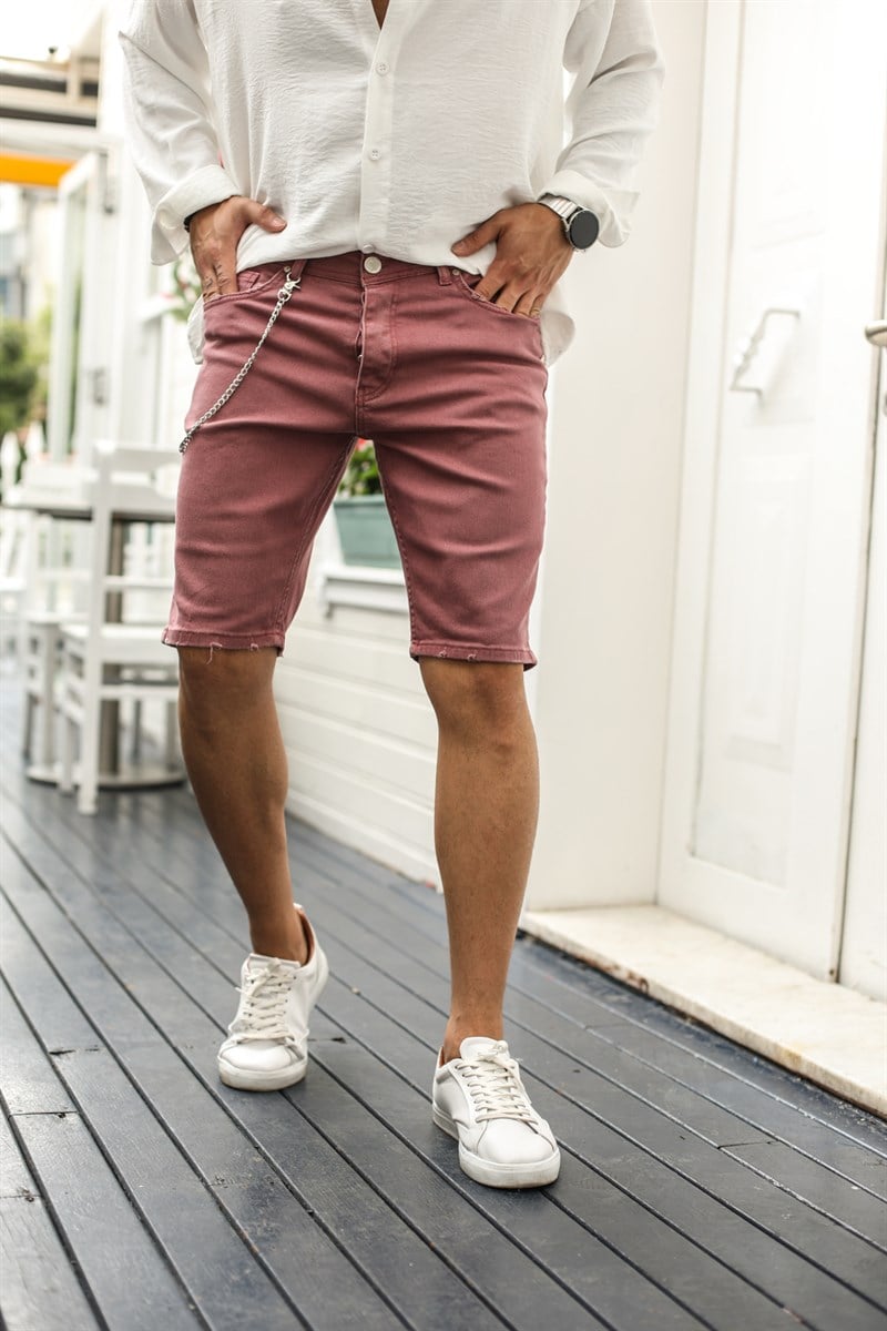 Zincir Detaylı Basic jean Şort