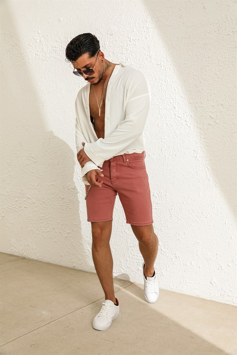 Zincir Detaylı Basic jean Şort