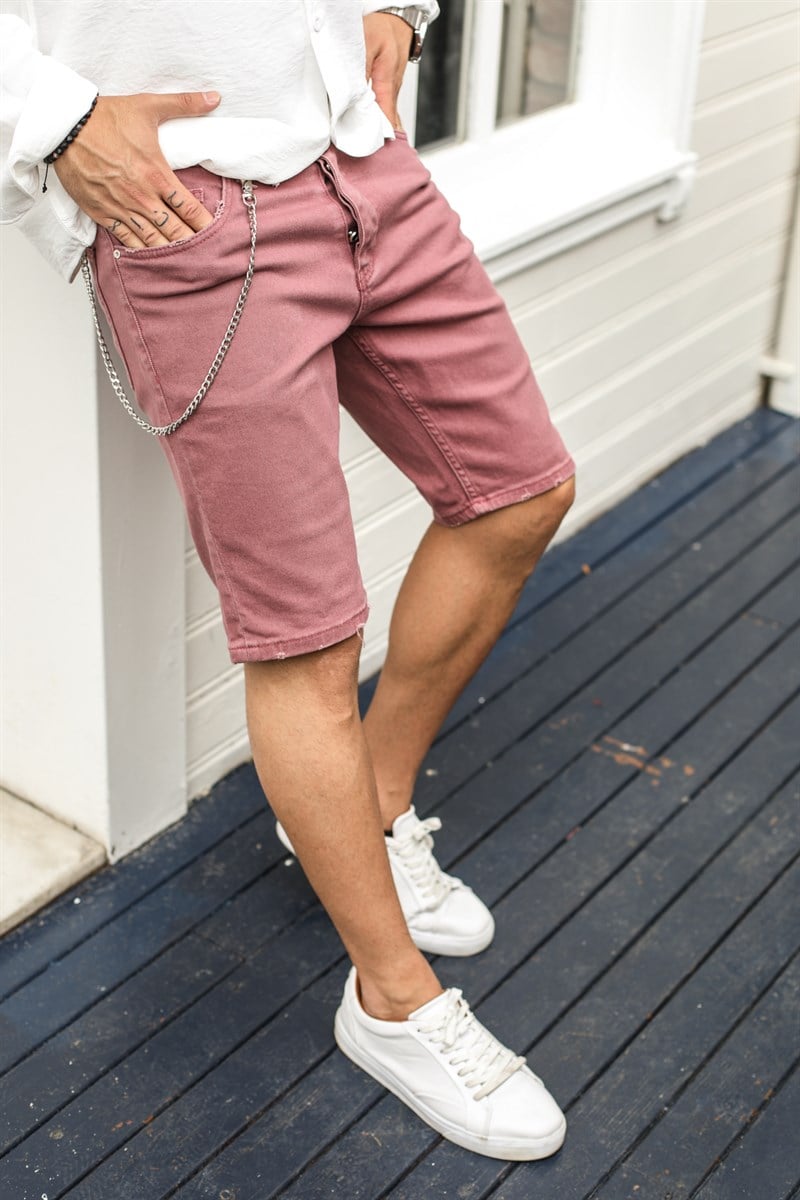 Zincir Detaylı Basic jean Şort