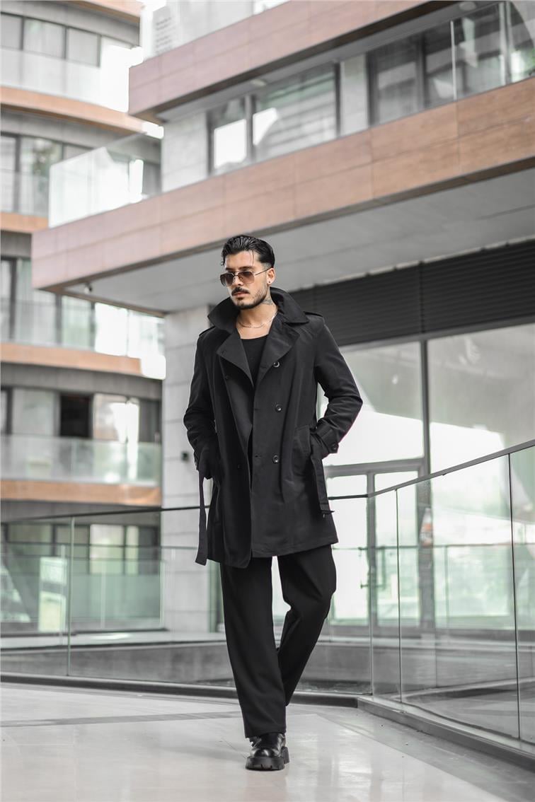 ZR Oversize Trençkot Siyah