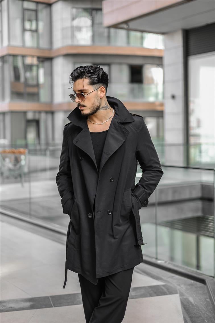 ZR Oversize Trençkot Siyah