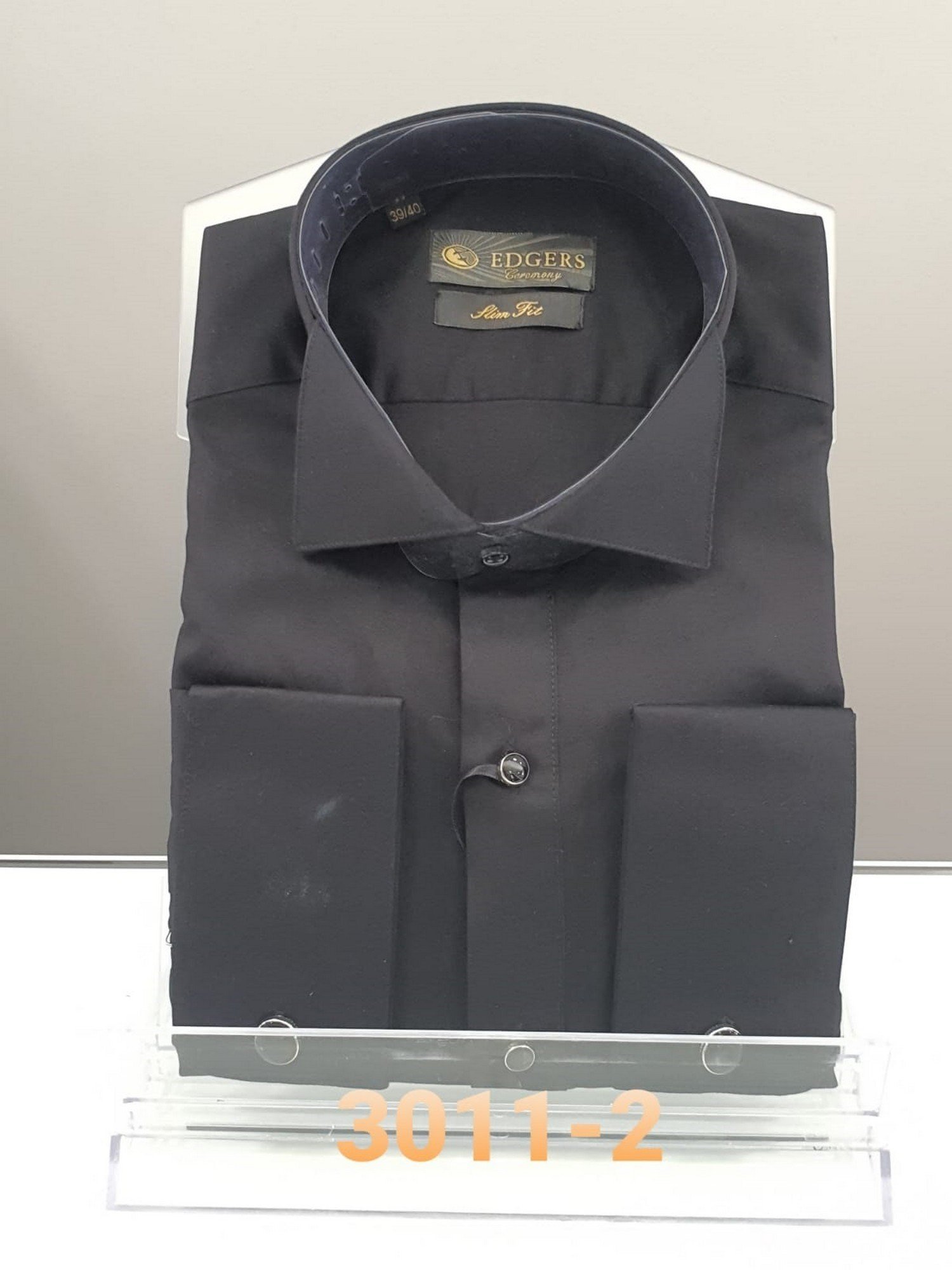 Pointed Collar Cotton Black Shirt Wholesale