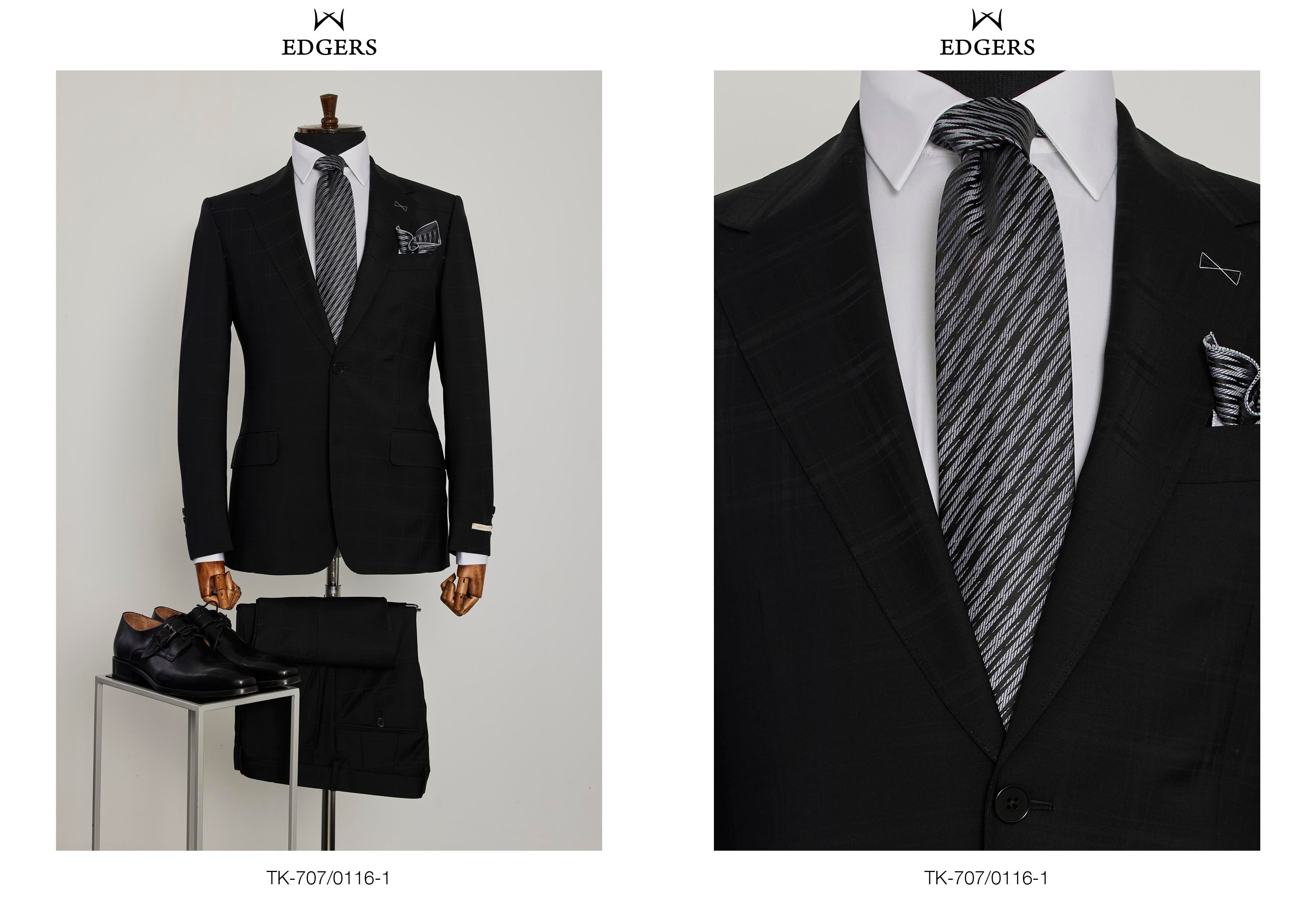 Edgers  Black Slim Fit Takım Elbise TK 707-0116