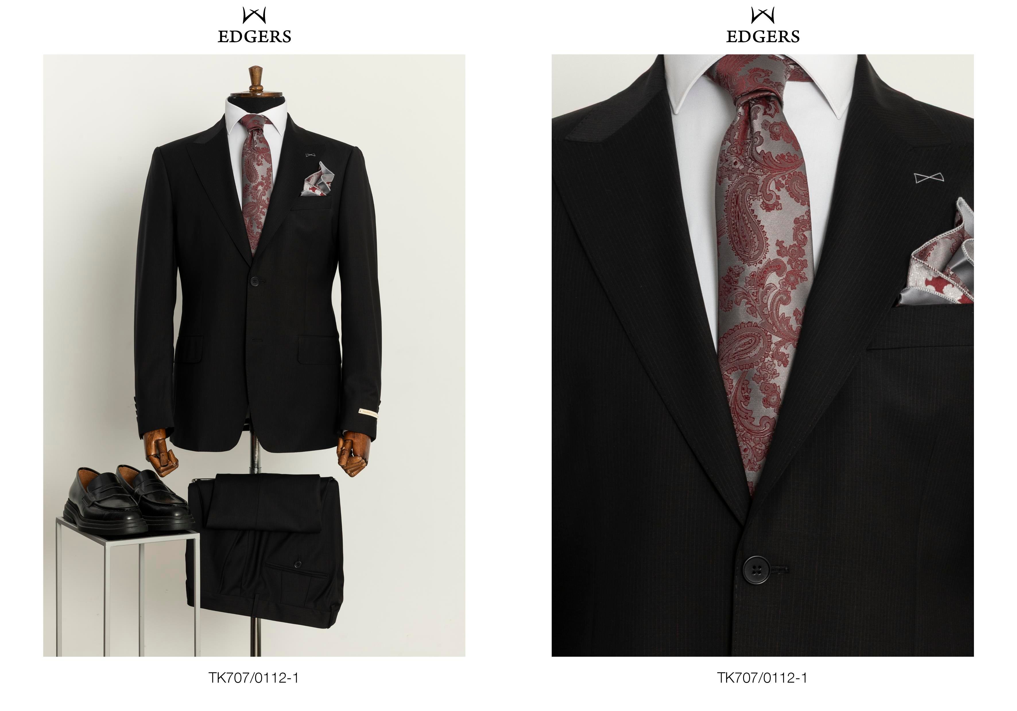 Edgers  Black Slim Fit Takım Elbise TK 707-0112